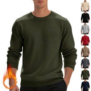 Herren Thermopullover mit Rundhalsausschnitt in acht Unifarben für den Herbst und Winter