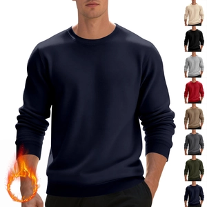 Dunkelblauer Herren Rundhals-Sweatshirt in lockerer Passform mit langen Ärmeln und Bündchen