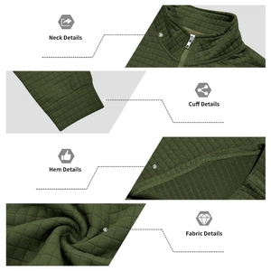 Detail view of military green quilted tracksuit showing high-quality stitching and collar