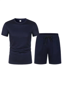 Ensemble de sport d'été en mesh pour hommes avec t-shirt et short à cordon de serrage
