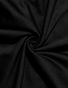 Detailed macro shot of premium black knit fabric texture for men's summer polo shirt