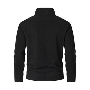 Back view of high-density 300g polar fleece pullover with stand collar for men