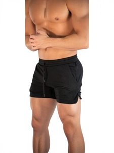 Men's Sports Gym Shorts Quick Dry Breathable Mesh Training Running Drawstring Side Slit Workout Fitness Athletic Beach Shorts
