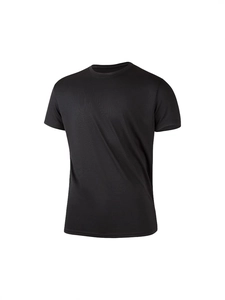 Men's quick-dry mesh t-shirt in solid black, loose fit short sleeve athletic top