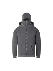 Sweat à Capuche Balaclava pour Hommes Streetwear Veste à Capuche Masquée Couleur Unie Polyester Sweat-shirt Épais Coupe-vent Chaud Sportif Décontracté