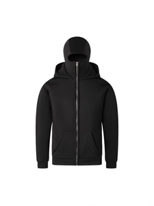 Sweat à capuche noir pour homme avec cagoule intégrée et fermeture éclair complète