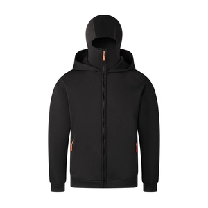 Felpa da Uomo Techwear Con Passamontagna Integrato Antivento Termica Maglione Streetwear Outdoor Casual Giacca a Manica Lunga