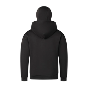 Felpa con cappuccio nera minimalista unisex con design trendy a spalle scese di alta qualità