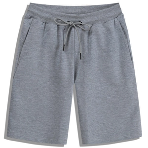 Men's casual sport shorts in heather gray with drawstring elastic waist and pockets