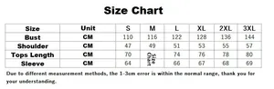 Detailed size chart for men's hooded sweatshirt with S-3XL measurements in centimeters