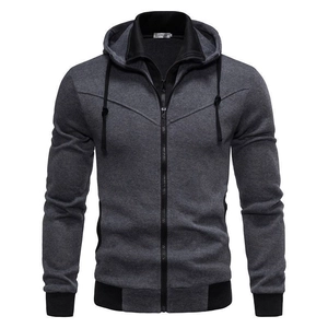 Herren Slim Fit Freizeitjacke mit Kontrast-Doppelkragen und Metall-Reißverschluss-Detail