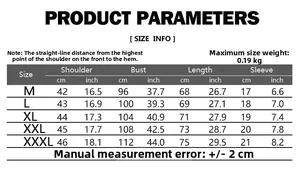 Detailed size chart for men's polo shirt showing bust and shoulder measurements in cm and inches
