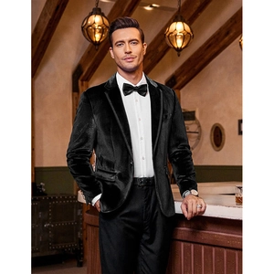 Giacca da uomo slim fit in velluto nero per occasioni formali ed eventi serali