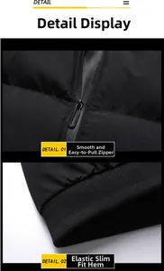 Détail de la fermeture éclair en métal et de l'ourlet élastique sur cette veste d'hiver