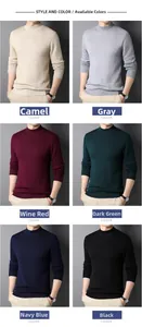 Dettaglio maglioni da uomo a collo alto in 6 colori a tinta unita con trama fine