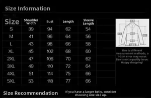 Detailed size chart for slim fit long sleeve shirt showing chest and shoulder measurements