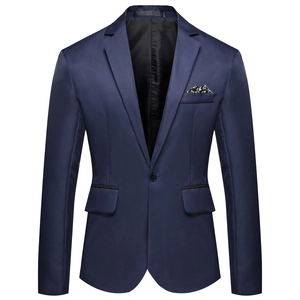 Men's Slim Fit Casual Blazer Single Breasted One Button Solid Color Business Wedding Suit Jacket Lightweight Non-Iron Top For Men