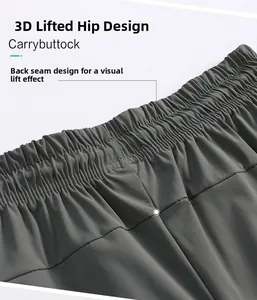 Detail of high-stretch ice silk trousers showing ergonomic carrybuttock stitching design