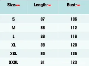 Detailed size chart for plaid jacket showing length and bust measurements from S to 3XL