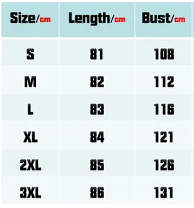 Detailed size chart for classic single-breasted trench coat with S to 3XL measurements