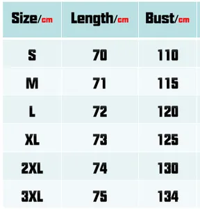 Size chart for men's faux suede jacket showing length and bust measurements from S to 3XL
