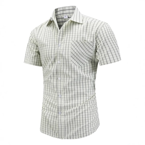 Men's Casual Plaid Short Sleeve Shirt Lapel Single Breasted Lightweight Summer Top Outdoor Daily Fashion Plaid Shirt