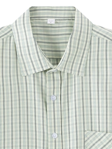 Chemise boutonnée à manches courtes pour homme avec motif à carreaux et étiquette taille M