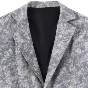 Men's business casual blazer with grey tie-dye marble print and notched lapels