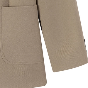 Men's khaki casual blazer with patch pocket and textured twill fabric detail