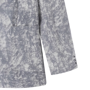 Men's business casual tie-dye blazer with single-breasted buttons and artistic gray texture