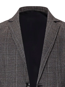 Veste de costume homme gris foncé à carreaux prince de galles avec revers à encoche