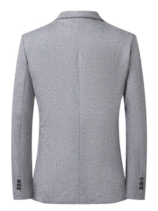 Giacca uomo grigio chiaro motivo spina di pesce, vista posteriore sartoriale business