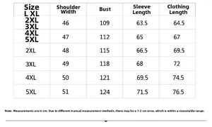 Detailed size chart for men's bomber jacket with shoulder, chest, and sleeve measurements