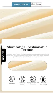 Détail du tissu texturé beige clair respirant de cet ensemble de chemise d'été décontracté