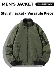 Detail view of army green bomber jacket featuring zip arm pocket and ribbed cuffs