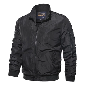 Blouson Bomber Classique pour Hommes Matelassé Coupe-Vent Extérieur Col Montant Zippé Manteau Casual Hiver Chaud