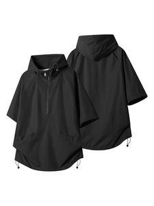 Atmungsaktives schwarzes Sport-Set für Herren mit Kapuze und Mesh-Futter für den Sommer