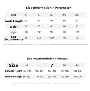 Detailed size chart for men's beach shorts showing measurements from M to 3XL