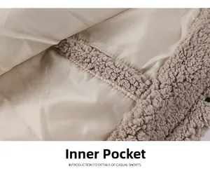 Detail der Innentasche und des Fleecefutter der warmen Winterjacke für Herren