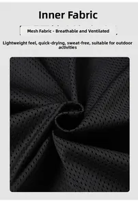 Detail of breathable black mesh lining with quick-dry technology for outdoor jackets