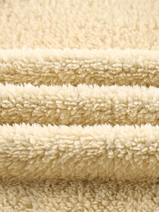 Mens thick fleece striped hoodie with warm beige lamb velvet lining and soft texture