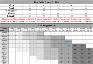 Men's Tencel Polo Shirt size chart showing EUR S-XXL measurements and size recommendations