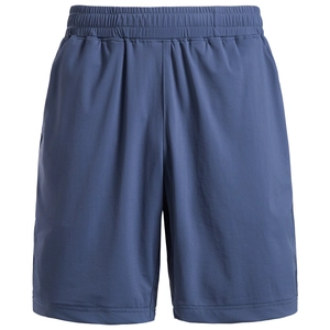 Short de sport bleu gris avec taille élastique à cordon et tissu respirant posé à plat