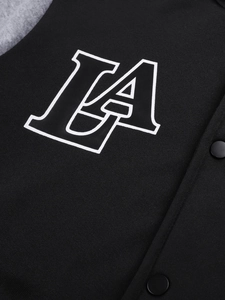 Macro detail of high-density cotton fabric with LA embroidery and metal buttons