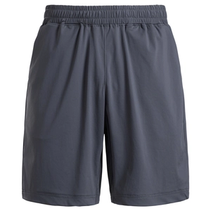 Short de sport homme gris foncé extensible avec taille élastique et cordon de serrage