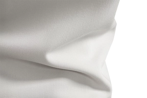 Close-up detail of high-quality white twill fabric texture for men's casual trousers