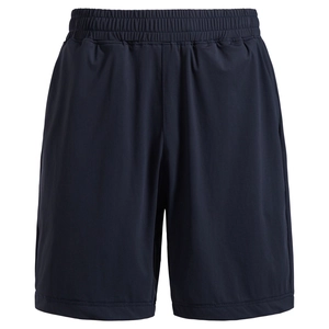 Men's high-stretch athletic shorts in navy blue with comfortable elastic waistband
