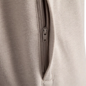 Pantalon décontracté pour hommes coupe droite kaki avec poche à fermeture éclair
