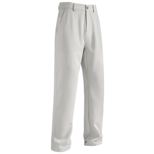 Men Casual Pants Elastic Waist Straight Leg Polyester Viscose Blend Solid Color Smart Casual Trousers For Spring Office