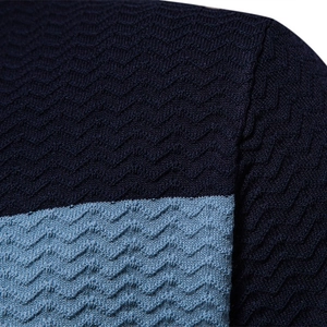 Men's business polo shirt featuring premium textured knit stripes and a half-zip collar